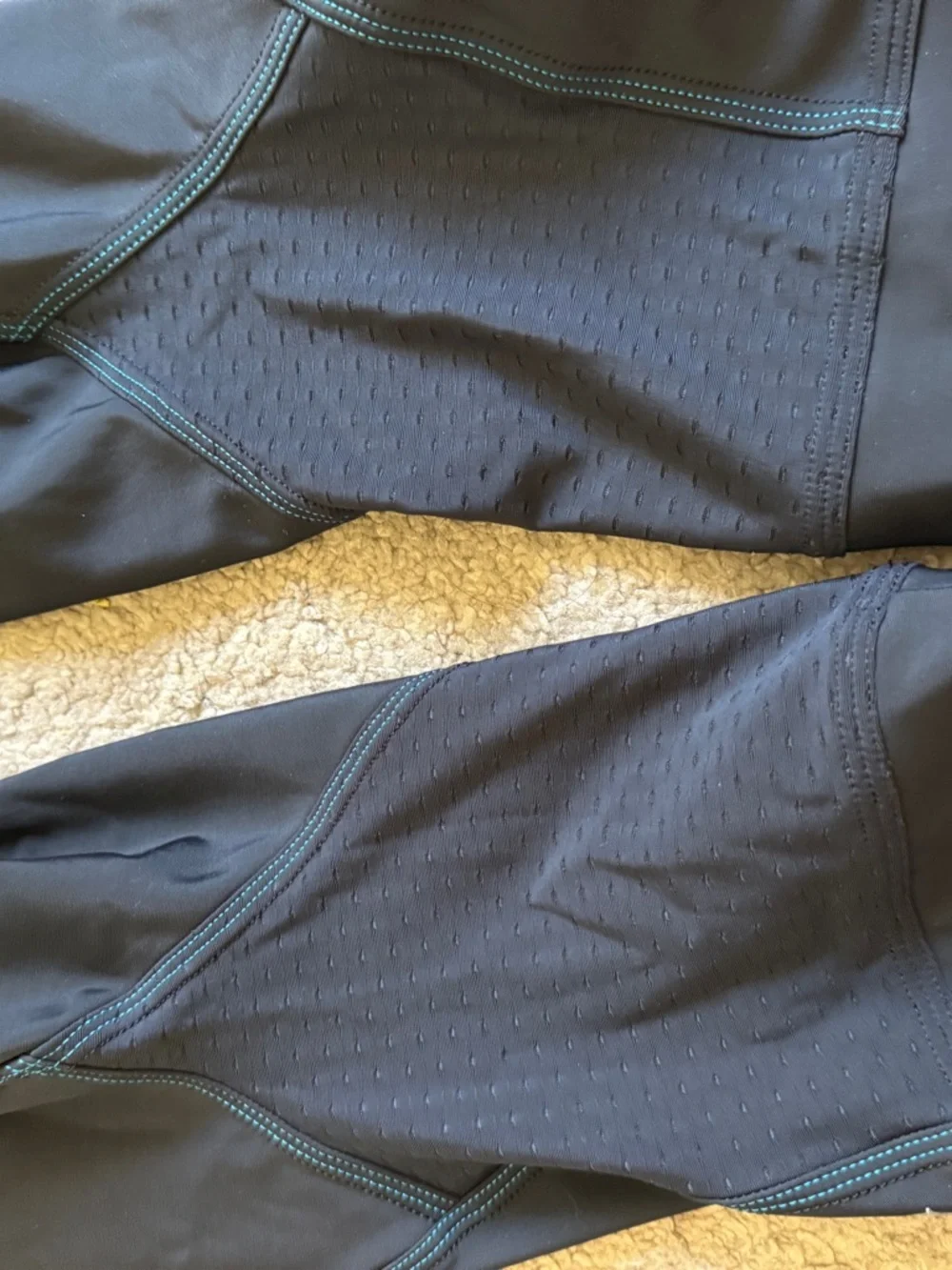 Specialized Black Capri Cycling Leggings with Bright Blue Waistband
